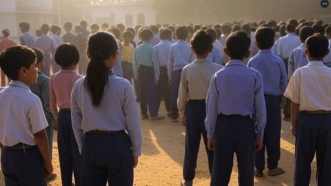 सागर01फरवरी25*अनुशासन के लिए 500 बच्चों को धूप में खड़े रहने की सजा; न पानी पीने दिया, न टॉयलेट जाने दिया*