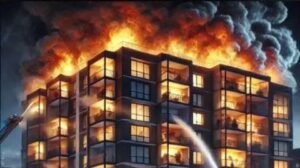 पुणे09फरवरी25* रिहायशी इमारत में लगी भीषण आग, 65 साल की महिला की मौत, एक घायल