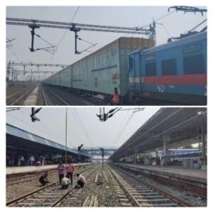 खण्डवा10फरवरी25*264 एसयूवी लेकर गलत ट्रैक पर दौड़ गई डबल डेकर मालगाड़ी, खंडवा में टला बड़ा रेल हादसा*