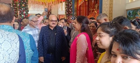 मथुरा11फरवरी25*सांसद हेमा मालिनी ने फीता काटकर किया चार धाम मंदिर का उद्घाटन