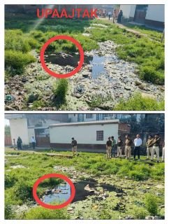 रोहतास24फरवरी25*6 वर्षीय लापता  उमरा खान का मृत शव कचरा भरे दलदल में पाया गया।