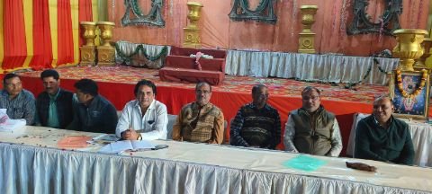 मथुरा06मार्च25*होली मिलन व वार्षिक शैल महोत्सव हण्डा के आयोजन के सम्बंध में बैठक आयोजित की गई।