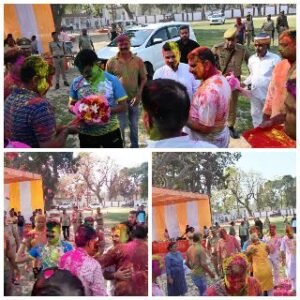 बाराबंकी15मार्च25*पुलिसकर्मियों ने ड्यूटी के बावजूद अगले दिन जमकर होली मनाई।