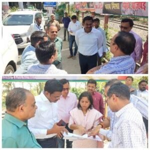 कानपुर नगर20मार्च25* अनवरगंज - मांधना एलिवेटेड -ट्रैक परियोजना में नए स्टेशन की भूमि का निरीक्षण किया