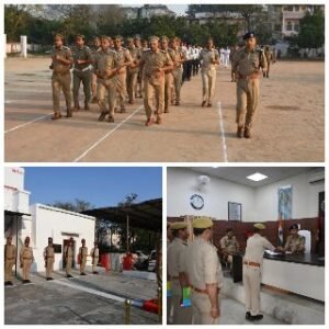 मथुरा21मार्च25शुक्रवार* पुलिस उप महानिरीक्षक/वरिष्ठ पुलिस अधीक्षक, मथुरा महोदय द्वारा शुक्रवार की परेड का निरीक्षण किया गया-*