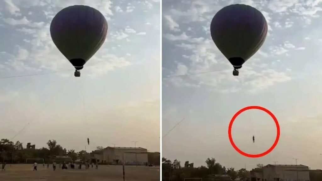 बारा10अप्रैल25*एक हॉट एयर बैलून शो रोमांच की बजाय दर्दनाक हादसे में बदल गया।