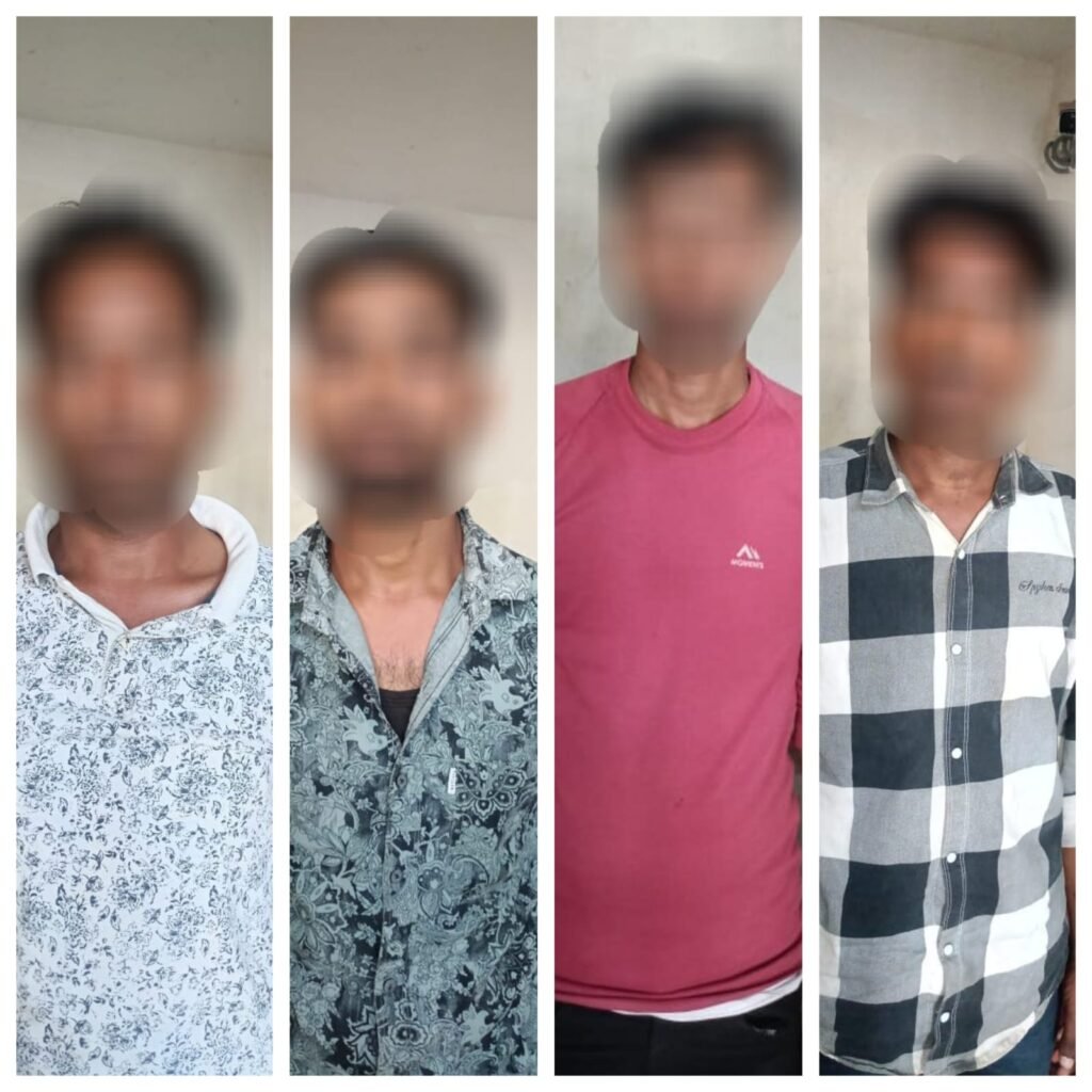 पूर्णिया बिहार 21 अप्रैल25*कसबा थाना के द्वारा चार अपराधकर्मी को एक लोडेड पिस्टल के साथ गिरफ्तार