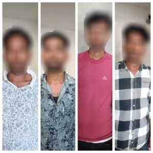 पूर्णिया बिहार 21 अप्रैल25*कसबा थाना के द्वारा चार अपराधकर्मी को एक लोडेड पिस्टल के साथ गिरफ्तार