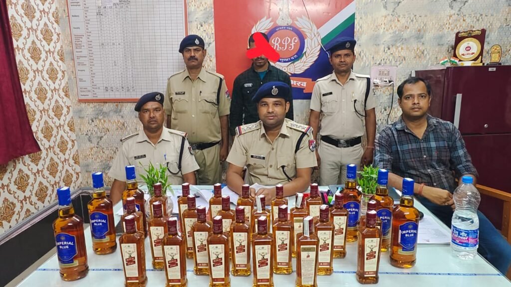 भागलपुर बिहार 29.अप्रैल.25 को लगभग 15.05 बजे, ट्रेन नं द्वारा कंट्राबैंड शराब