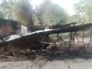 रायबरेली03अप्रैल25*पुरासी गांव में अज्ञात कारणों से लगी आग आगजनी की घटना में करीब पंद्रह हजार का नुकसान