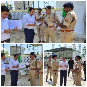 कानपुर देहात04अप्रैल25*जुमा की नमाज दृष्टिगत ए0डी0जी0 कानपुर जोन, डीएम व एसपी द्वारा विभिन्न क्षेत्रों का सुरक्षा व्यवस्था का जायजा।*