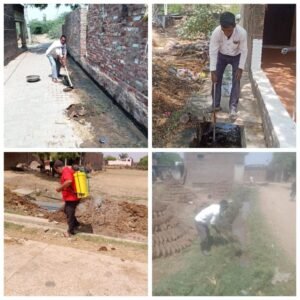 कानपुर देहात 11 अप्रैल 2025* *संचारी रोग नियंत्रण अभियान के तहत नालियों की साफ सफाई,