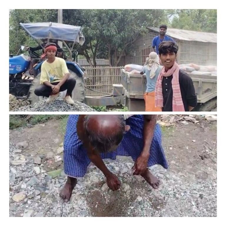 पूर्णिया बिहार 14 अप्रैल 25* पन्द्रहवीं वित्त योजना अंतर्गत  सड़क निर्माण में अनियमितता।