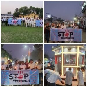 ‌पूर्णिया बिहार27अप्रैल25*साइकिलिंग एवं हरिओम स्पोर्ट्स एकेडमी ने कश्मीर घटना के खिलाफ निकाला कैंडल मार्च।।।