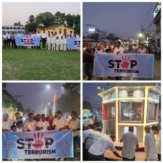 ‌पूर्णिया बिहार27अप्रैल25*साइकिलिंग एवं हरिओम स्पोर्ट्स एकेडमी ने कश्मीर घटना के खिलाफ निकाला कैंडल मार्च।।।