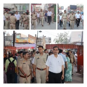 मथुरा 23 अप्रैल 25*पैदल गश्त/निरीक्षण -थाना वृन्दावन श्री बांके बिहारी जी मंदिर*