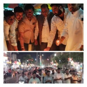 मथुरा 24अप्रैल25*पहलगाम आतंकी हमले के विरोध में होलीगेट पर कैंडल मार्च, भाजपा नेताओं ने दी श्रद्धांजलि