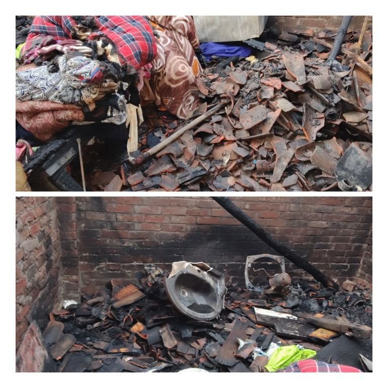 कानपुर 26अप्रैल25 सिरफिरे ने लगाई पड़ोसी के घर में आग-आरोप,