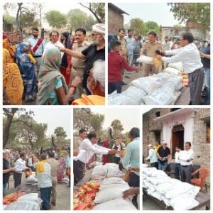 मिर्जापुर:27 अप्रैल 25 *एसडीएम सदर गुलाब चंद्र ने अग्निकांड पीड़ितों को किया राहत सामग्री का वितरण*