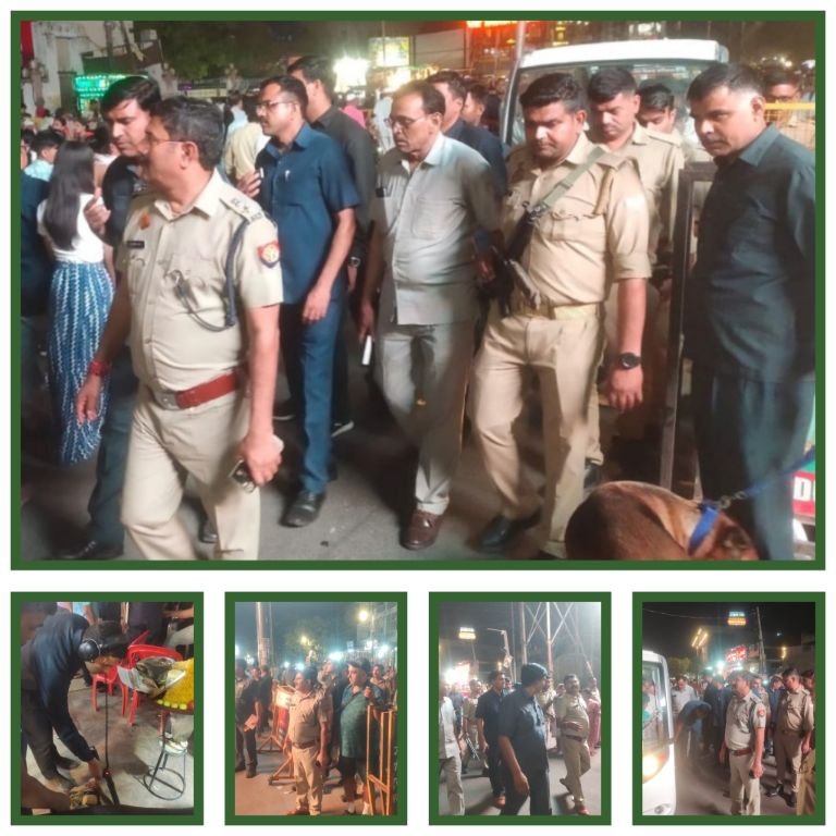 मथुरा 28 अप्रैल 25 बांकेबिहारी जी मन्दिर के आस-पास के क्षेत्र में संघन चैकिंग