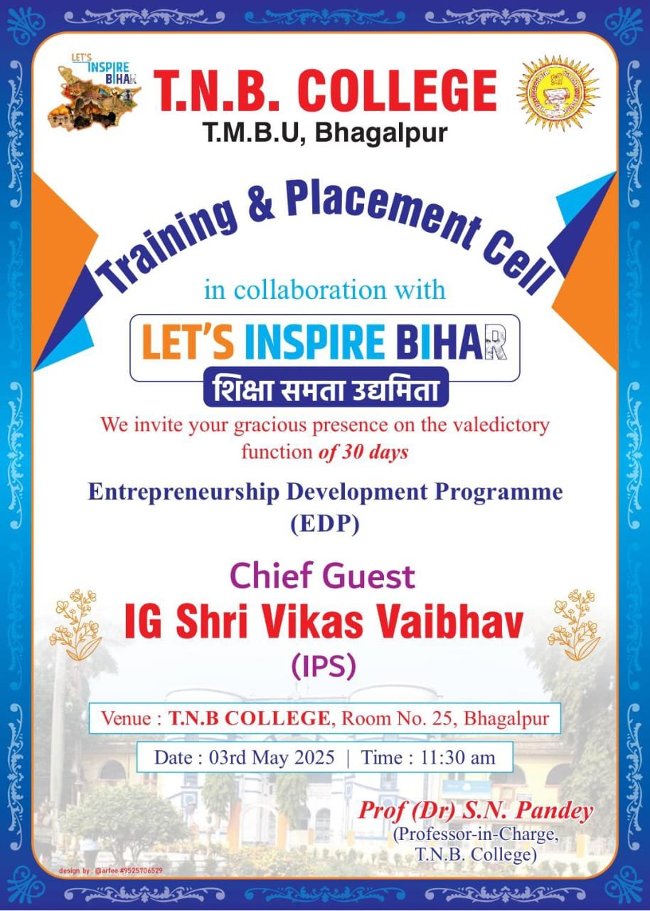 भागलपुर03मई25ईडीपी जॉब सीकर नहीं जॉब क्रियटर के रूप में बिहार को विकसित कराएगा :
