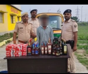 पूर्णिया बिहार 6 मई 25* डंगराहा ओ0पी0 के द्वारा 42.81 लीटर विदेशी शराब के साथ एक शराब तस्कर गिरफ्तार