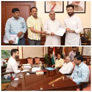 नई दिल्ली01मई25*अखिल भारतीय रेलवे खानपान लाइसेंसीज वेलफेयर एसोसिएशन का एक प्रतिनिधि मंडल चिराग पासवान से मिला