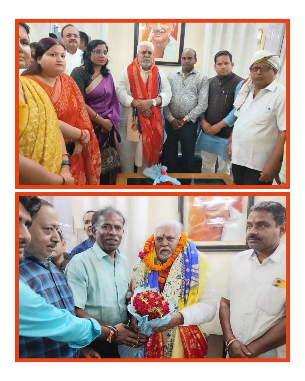 भागलपुर01मई25 डॉ प्रेम कुमार का भाजपा जिला महामंत्री योगेश पांडे के नेतृत्व मेँ स्वागत किया