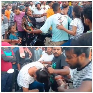 कानपुर नगर02मई25* मां ने बेटे और बेटे की प्रेमिका को साथ पकड़ा बीच सड़क कर दी पिटाई