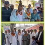 भागलपुर05मई25 अरहम ट्रस्ट ने भागलपुर से हज पर जाने वाले हाजियों का फूल की माला पहना स्वागत कर दिल्ली के लिये रवाना किया,