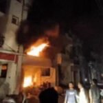 कानपुर नगर04मई25*कानपुर चमनगंज थाना क्षेत्र में चार मंजिला इमारत में लगी आग*