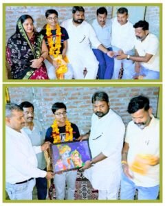 कानपुर05मई25उत्तीर्ण मेधावी छात्र से मिले बिल्हौर विधायक राहुल बच्चा सोनकर