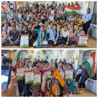 मथुरा07मई25ऑपरेशन सिंदूर के सफल संपादन पर एस डी टी टी इंस्टीट्यूट की बेटियों द्वारा खुशी मनाई गई।