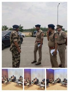 कानपुर09मई25*भारत - पाक तनाव के बीच चकेरी एयरपोर्ट पर सुरक्षा व्यवस्था का निरीक्षण।