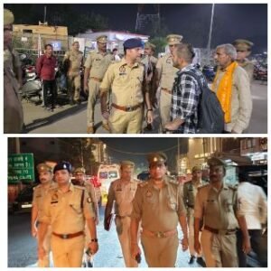 मथुरा 11 मई 25*रेलवे जंक्शन व धौलीप्लाऊ के आस-पास पुलिस बल के साथ पैदल गश्त किया गया