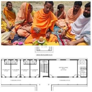 Ayodhya14मई25श्री गुरु वशिष्ठ गुरुकुल विद्यापीठ वेद पाठशाला तीउहरा माझा परिसर में "वेद भवन" का निर्माण कार्य नींव पूजन के साथ आज प्रारंभ हुआ