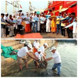 वाराणसी14मई25*" नमामि गंगे ने गंगा से आजीविका प्राप्त करने वाले लोगों के साथ छेड़ी स्वच्छता की मुहिम "