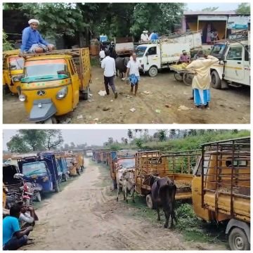 पूर्णिया बिहार24मई25* मवेशी व्यापारियों से लाखों की अवैध वसूली से तंग व्यापारियों ने लगाया सड़क जाम, प्रशासन खामोश। पूर्णिया बिहार24मई25* मवेशी व्यापारियों से लाखों की अवैध वसूली से तंग व्यापारियों ने लगाया सड़क जाम, प्रशासन खामोश।