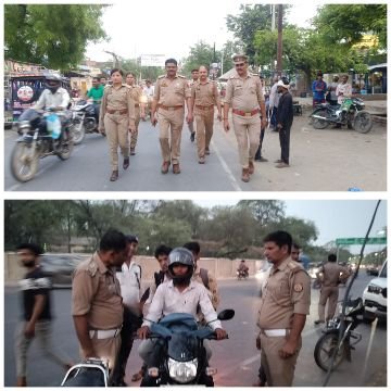 मथुरा 24 मई 25* पुलिस प्रशासन गणों द्वारा अपने-अपने क्षेत्र में सुरक्षा की दृष्टि से पैदल गश्त*