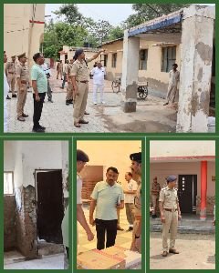 मथुरा 25 मई 25 *मथुरा वरिष्ठ पुलिस अधीक्षक द्वारा निर्माण कार्य का किया गया निरीक्षण *