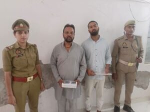 मथुरा 9 जून 25*2 अभियुक्तगण को चोरी के मोवाइल फोन सहित किया गिरफ्तार एक अभियुक्त के कब्जे से 01 चाकू नाजायज बरामद ।*