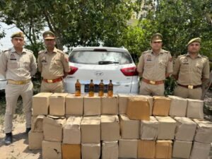 मथुरा 9 जून 25**थाना कोसीकलां पुलिस ने 50 पेटी अंग्रेजी शराब चण्डीगढ मार्काएवं तस्करी में प्रयुक्त वाहन बरामद ।*