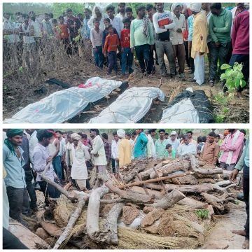 महोबा17जून25*बाइक सवार तीनों मृतकों की एक निकली अर्थी , गांव में मातम, गांव पहुंचे शव तो मची चीख पुकार