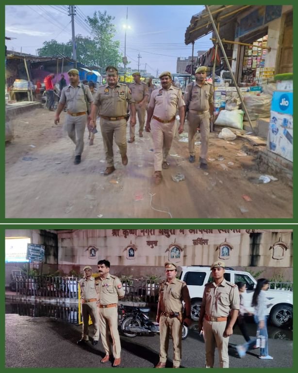 मथुरा 21 जून 25*पैदल गश्त/चैकिंग*वरिष्ठ पुलिस अधीक्षक द्वारा अपने-अपने थाना क्षेत्र में पैदल गश्त*