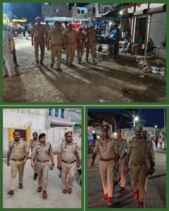 मथुरा 23 जून 25 वरिष्ठ पुलिस अधीक्षक के निर्देश पर अपने-अपने थाना क्षेत्रों में पैदल गश्त/चैकिंग*