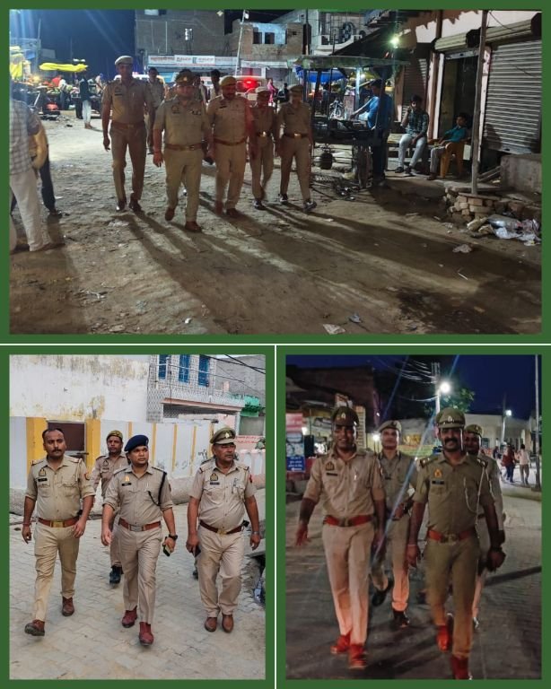 मथुरा 23 जून 25 वरिष्ठ पुलिस अधीक्षक के निर्देश पर अपने-अपने थाना क्षेत्रों में पैदल गश्त/चैकिंग*