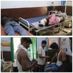 जालौन25जून2025*तेज़ रफ़्तार बाइक अनियंत्रित होकर सूखी नहर में गिरी