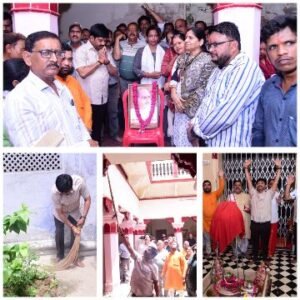 प्रयागराज10जुलाई25*मंत्री नन्दी ने हाटकेश्वरनाथ मंदिर में की सफाई*