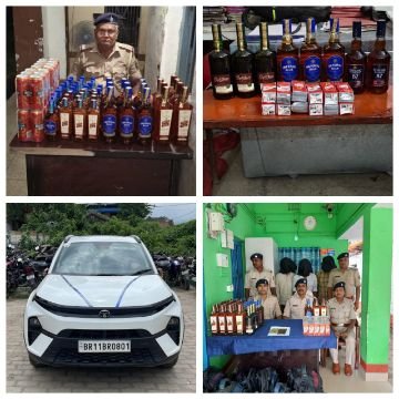 पूर्णिया बिहार 10 जुलाई25*, 155.695 लीटर विदेशी शराब किया गया जप्त, तीन अभियुक्त गिरफ्तार।