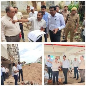 कानपुर नगर16जुलाई25*आज कलेक्ट्रेट, कानपुर नगर स्थित निर्माणाधीन मल्टीलेवल पार्किंग का निरीक्षण किया गया